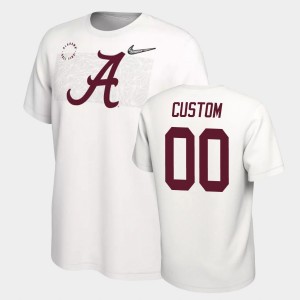 Men's Alabama Crimson Tide College Football White Custom #00 Playoff T-Shirt 923442-957