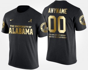 Men's Alabama Crimson Tide Gold Limited Black Custom #00 Short Sleeve With Message T-Shirt 963541-372