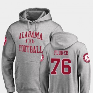 Men's Alabama Crimson Tide Neutral Zone Ash D.J. Fluker #76 College Football Hoodie 290726-659