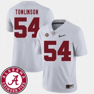 Men's Alabama Crimson Tide College Football White Dalvin Tomlinson #54 2018 SEC Patch Jersey 671482-547