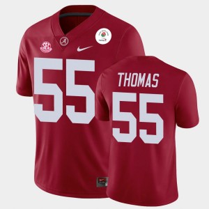 Men's Alabama Crimson Tide 2021 Rose Bowl Crimson Derrick Thomas #55 Champions Jersey 670116-558