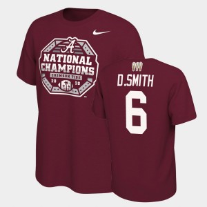 Men's Alabama Crimson Tide 2020 National Champions Crimson DeVonta Smith #6 3X CFP T-Shirt 168358-175