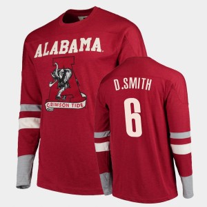 Men's Alabama Crimson Tide Old School Crimson DeVonta Smith #6 Football Long Sleeve T-Shirt 668874-436