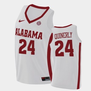 Men's Alabama Crimson Tide College Basketball White Jaden Quinerly #24 2021 Swingman Jersey 455776-864