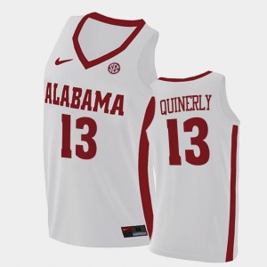 Men's Alabama Crimson Tide College Basketball White Jahvon Quinerly #13 2021 Swingman Jersey 544407-279