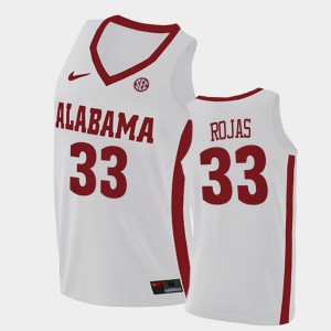 Men's Alabama Crimson Tide College Basketball White James Rojas #33 2021 Swingman Jersey 173372-571