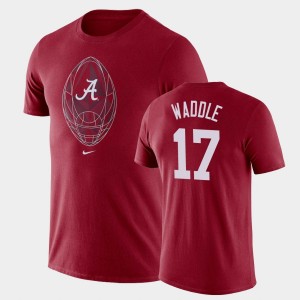 Men's Alabama Crimson Tide Football Icon Crimson Jaylen Waddle #17 Legend T-Shirt 698959-742