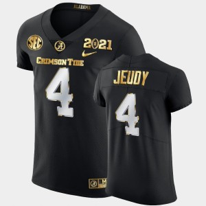 Men's Alabama Crimson Tide 2021 National Championship Black Jerry Jeudy #4 Golden Edition Jersey 478091-786