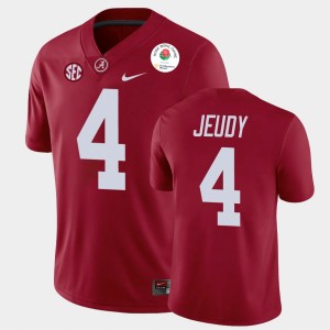 Men's Alabama Crimson Tide 2021 Rose Bowl Crimson Jerry Jeudy #4 College Football Jersey 290399-379