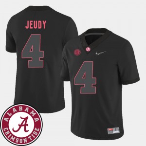 Men's Alabama Crimson Tide College Football Black Jerry Jeudy #4 2018 SEC Patch Jersey 113660-609