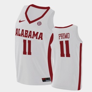 Men's Alabama Crimson Tide College Basketball White Joshua Primo #11 2021 Swingman Jersey 425750-485