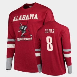 Men's Alabama Crimson Tide Old School Crimson Julio Jones #8 Football Long Sleeve T-Shirt 649234-975