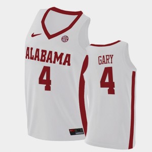 Men's Alabama Crimson Tide College Basketball White Juwan Gary #4 2021 Swingman Jersey 450788-123