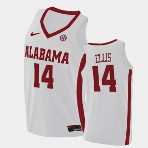 Men's Alabama Crimson Tide College Basketball White Keon Ellis #14 2021 Swingman Jersey 421208-197