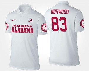 Men's Alabama Crimson Tide Name and Number White Kevin Norwood #83 Polo 199307-945