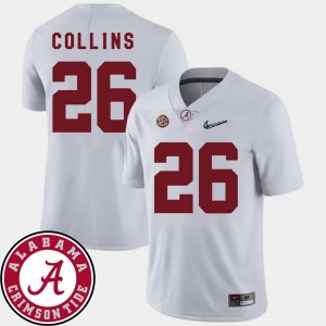 Men's Alabama Crimson Tide College Football White Landon Collins #26 2018 SEC Patch Jersey 732814-866