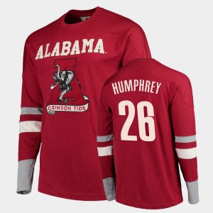 Men's Alabama Crimson Tide Old School Crimson Marlon Humphrey #26 Football Long Sleeve T-Shirt 937113-808
