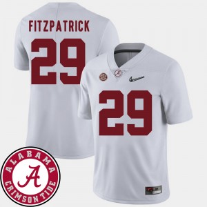 Men's Alabama Crimson Tide College Football White Minkah Fitzpatrick #29 2018 SEC Patch Jersey 777585-631
