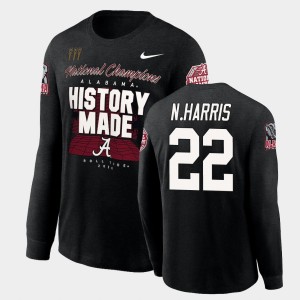 Men's Alabama Crimson Tide 2020 National Champions Black Najee Harris #22 History Made Long Sleeve T-Shirt 125900-454