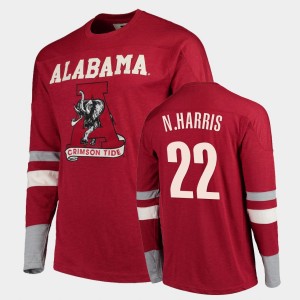 Men's Alabama Crimson Tide Old School Crimson Najee Harris #22 Football Long Sleeve T-Shirt 221184-168
