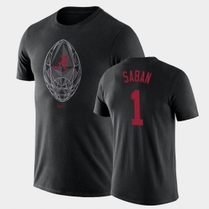 Men's Alabama Crimson Tide Football Icon Black Nick Saban #1 Legend T-Shirt 132345-116