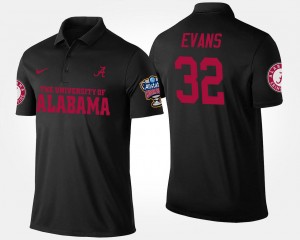 Men's Alabama Crimson Tide Bowl Game Black Rashaan Evans #32 Sugar Bowl Name and Number Polo 891342-359