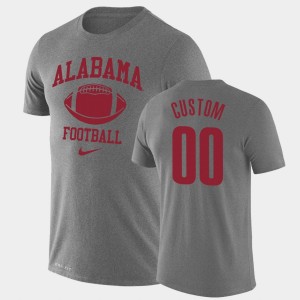 Men's Alabama Crimson Tide Retro Football Heathered Gray Custom #00 Legend Performance T-Shirt 541241-167