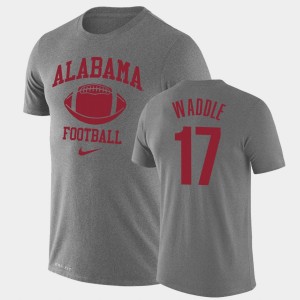 Men's Alabama Crimson Tide Retro Football Heathered Gray Jaylen Waddle #17 Legend Performance T-Shirt 576537-627