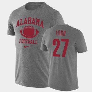 Men's Alabama Crimson Tide Retro Football Heathered Gray Jerome Ford #27 Legend Performance T-Shirt 442633-933