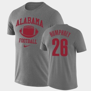 Men's Alabama Crimson Tide Retro Football Heathered Gray Marlon Humphrey #26 Legend Performance T-Shirt 966850-405