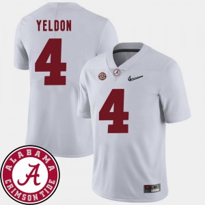Men's Alabama Crimson Tide College Football White T.J. Yeldon #4 2018 SEC Patch Jersey 504675-739