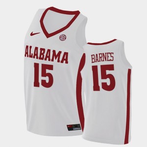 Men's Alabama Crimson Tide College Basketball White Tyler Barnes #15 2021 Swingman Jersey 660176-403