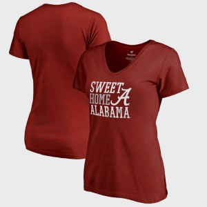 Women's Alabama Crimson Tide Bowl Game Crimson Hometown Collection Sweet Home Alabama V-Neck T-Shirt 529108-635
