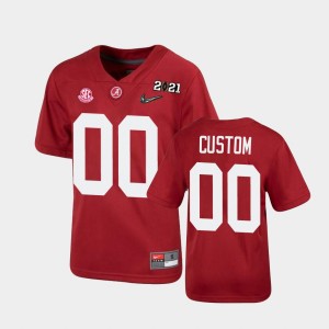 Youth Alabama Crimson Tide 2021 National Championship Crimson Custom #00 Jersey 422656-830