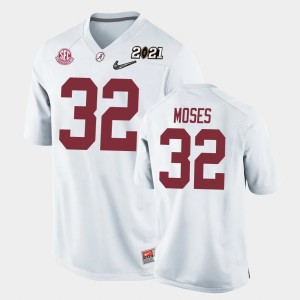 Youth Alabama Crimson Tide 2021 National Championship White Dylan Moses #32 Replica Jersey 449876-921